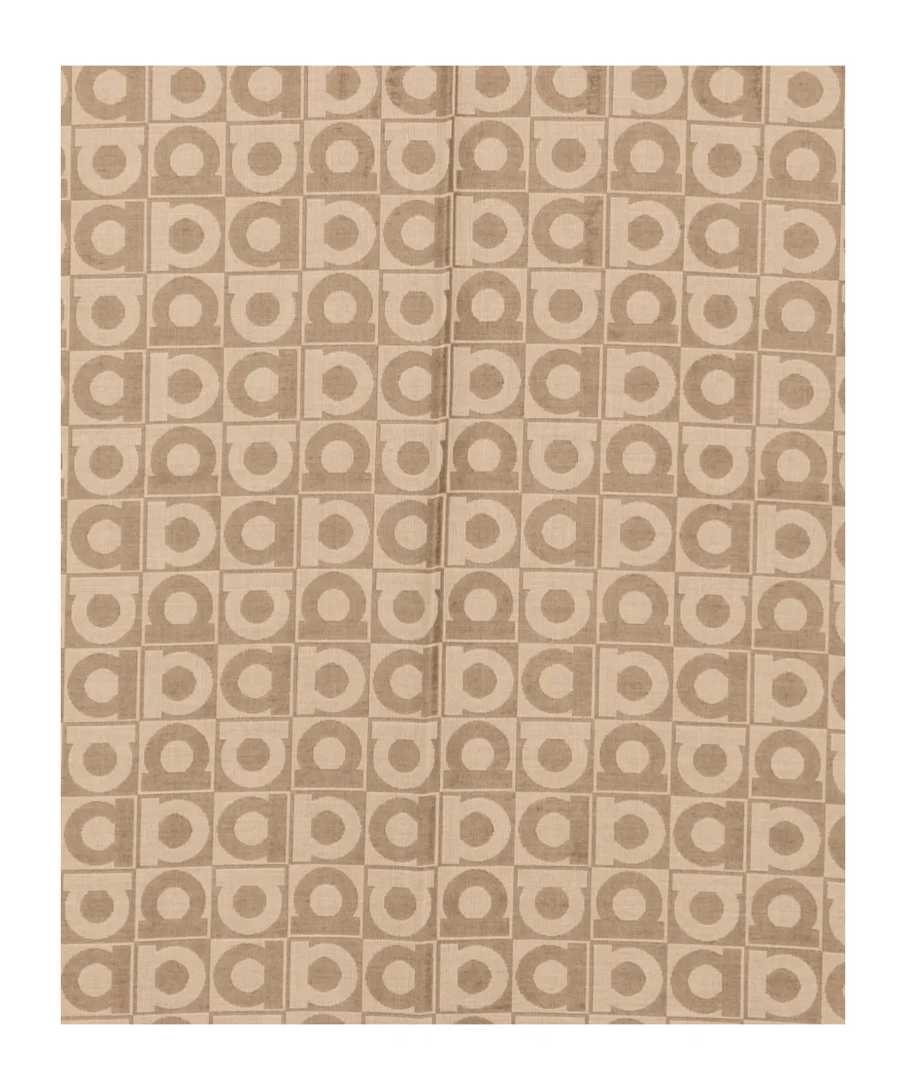 Ferragamo Monogram Frayed Edge Scarf