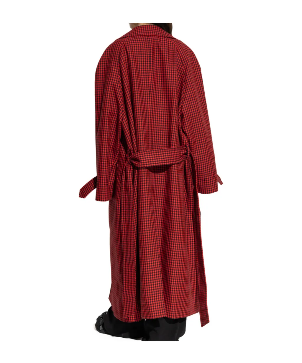 Houndstooth Pattern Long Coat