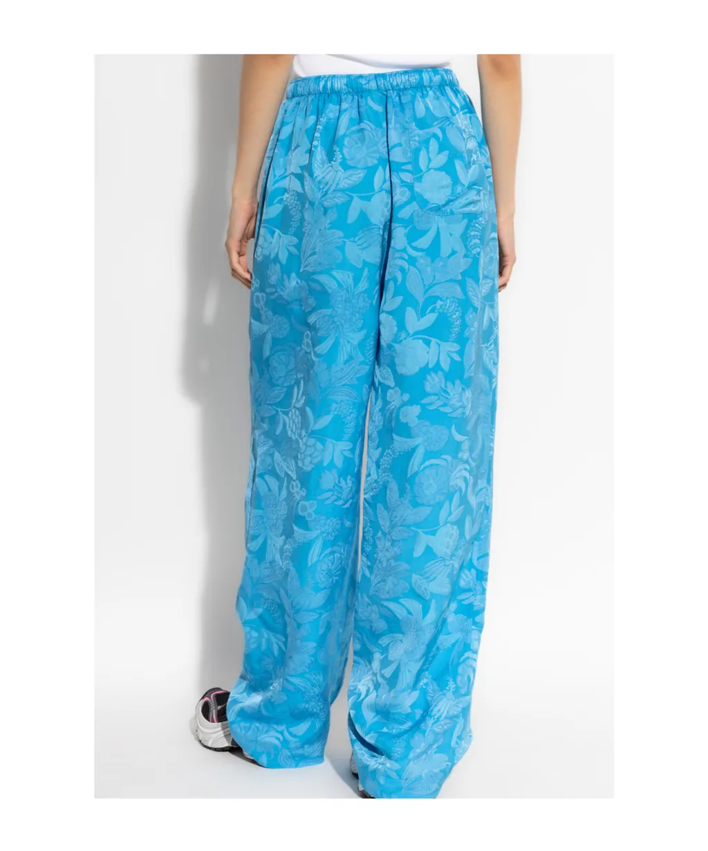 Floral Print Loose Fit Trousers