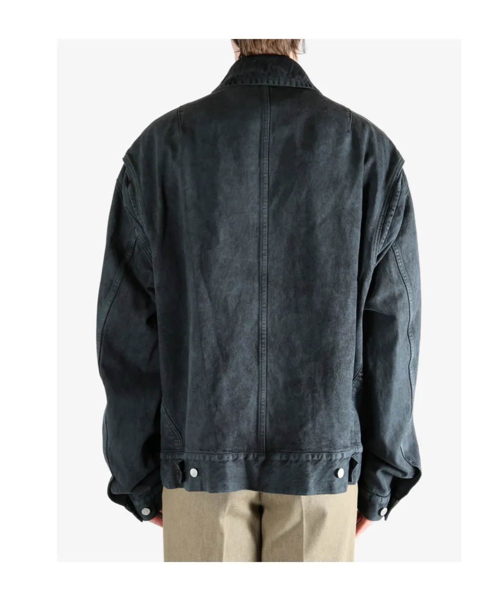 Dries Van Noten Straight Hem Denim Bomber Jacket
