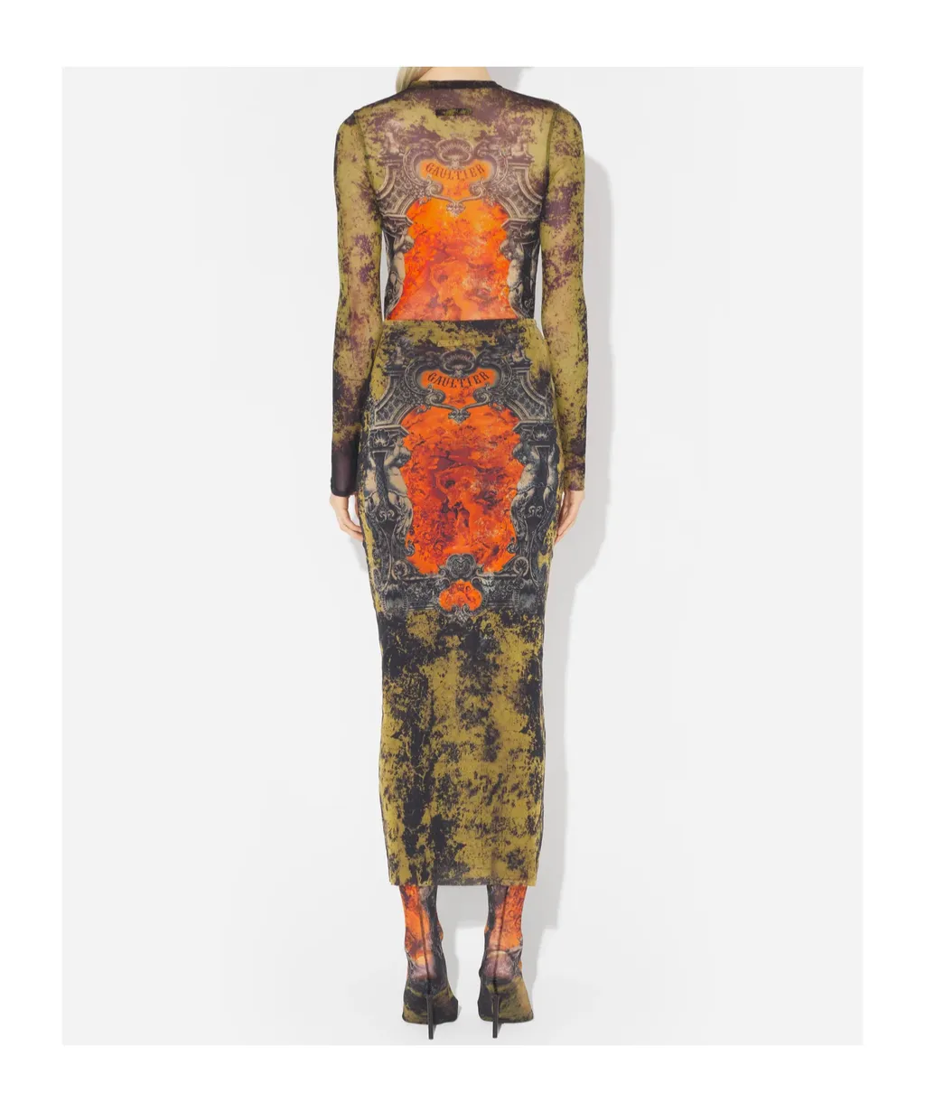 Mesh Long Skirt Printed MÉDaillon
