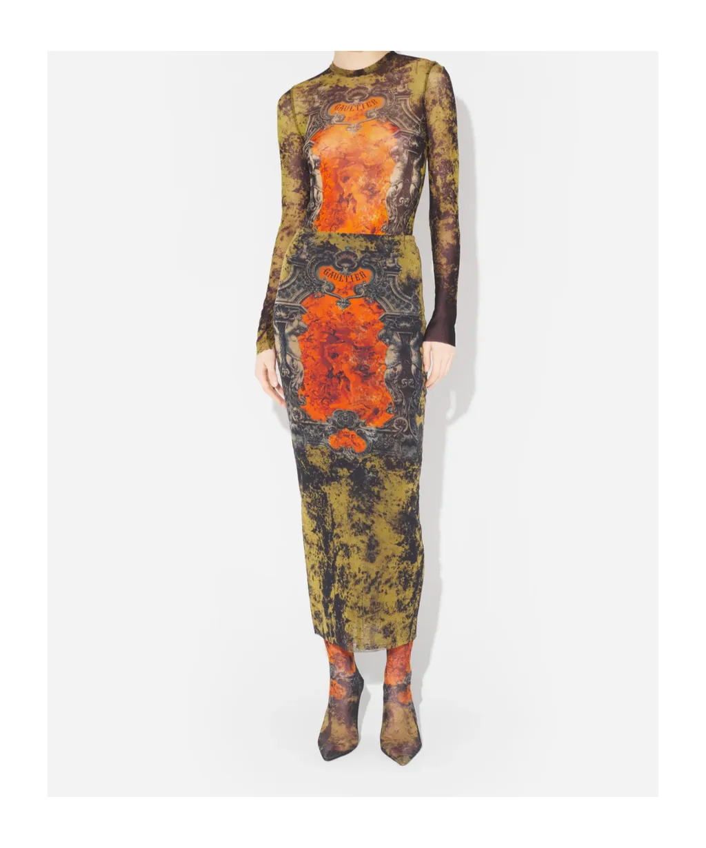 Mesh Long Skirt Printed MÉDaillon