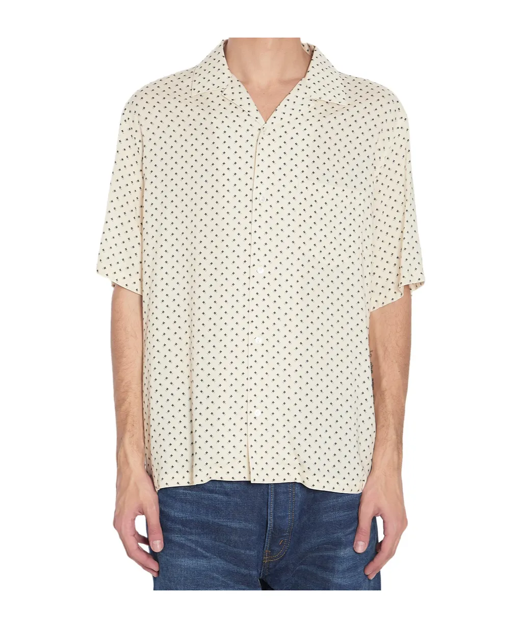 Bowling Shirt In Micro Triomphe Print Viscose