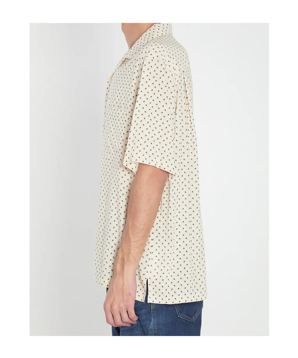 Bowling Shirt In Micro Triomphe Print Viscose