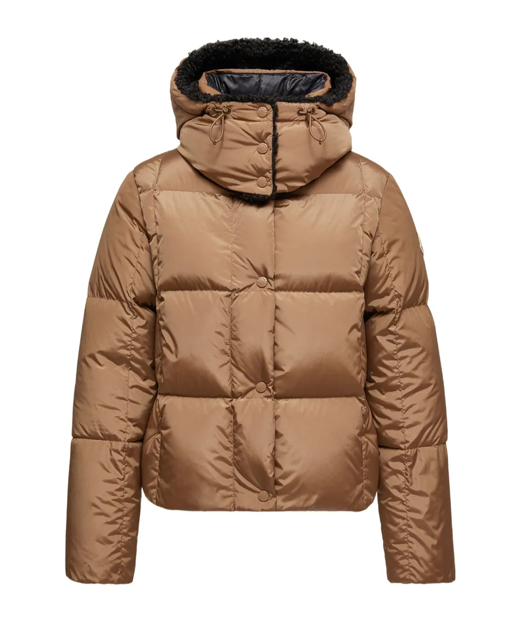 Castelnou Square-Quilted Hooded Short Down Jacket