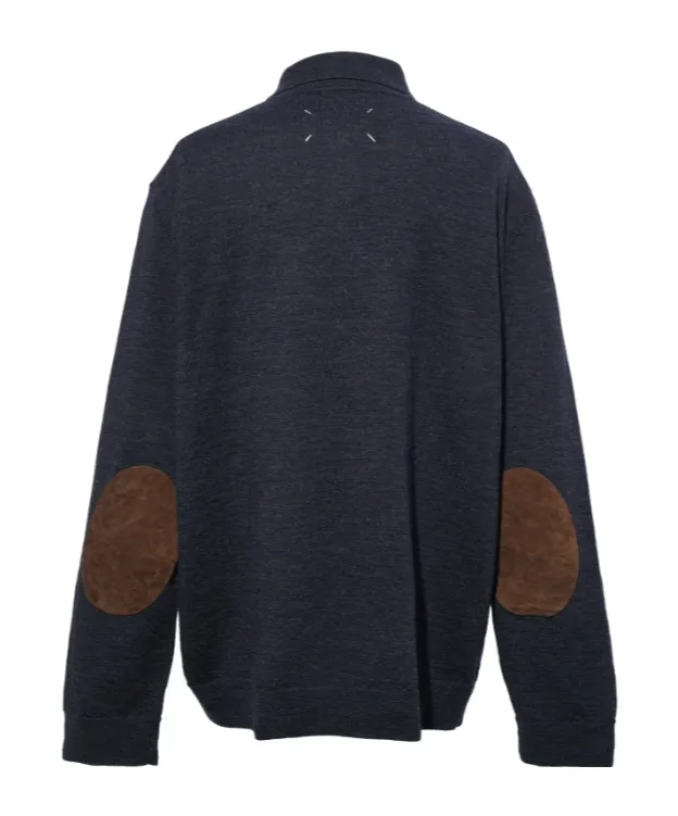Elbow-Patch Wool Polo Shirt