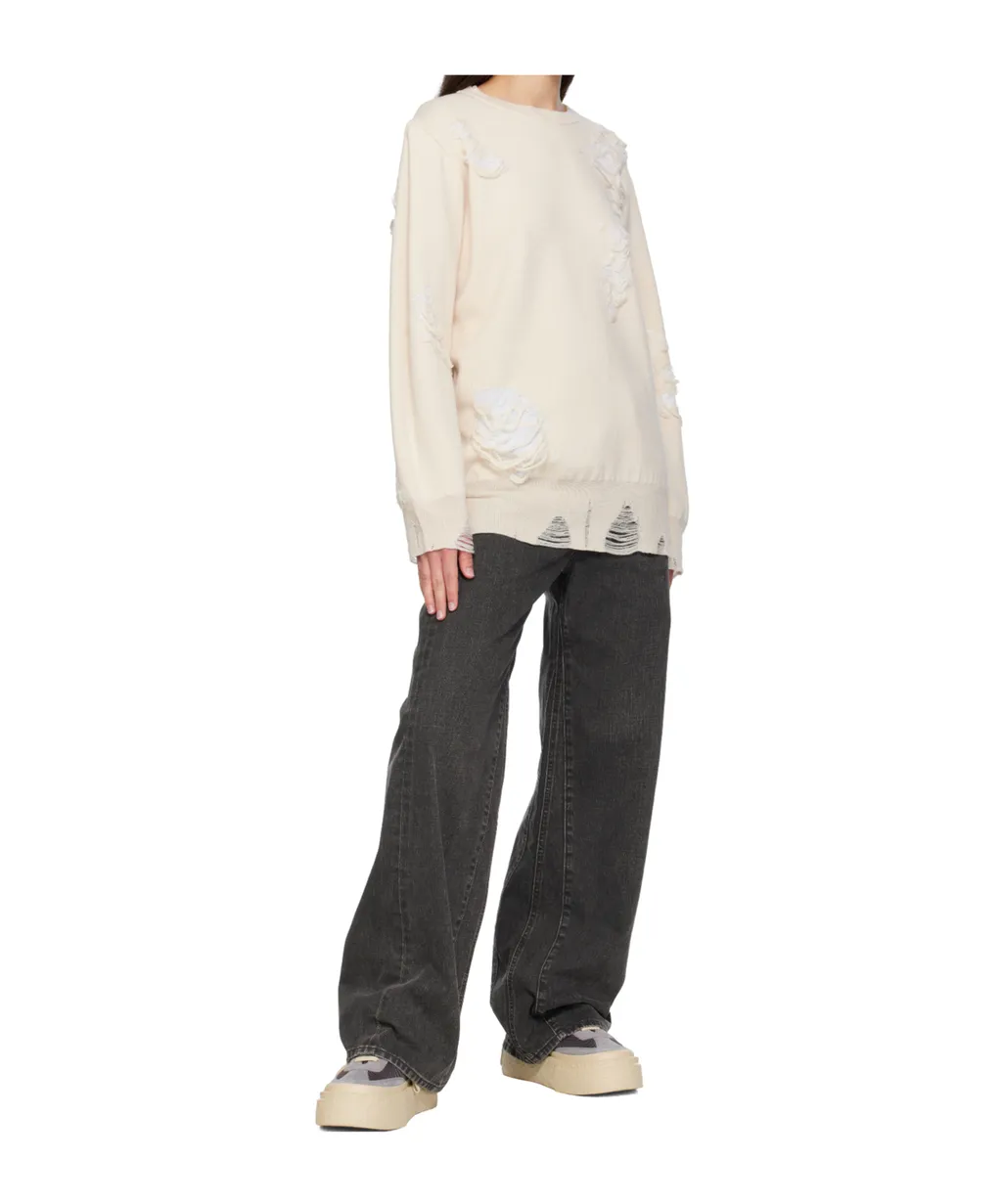 Mm6 Maison Margiela Distressed Crewneck Sweatshirt