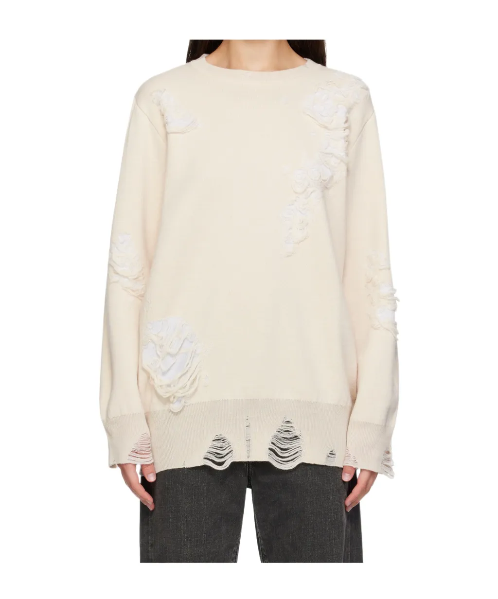 Mm6 Maison Margiela Distressed Crewneck Sweatshirt