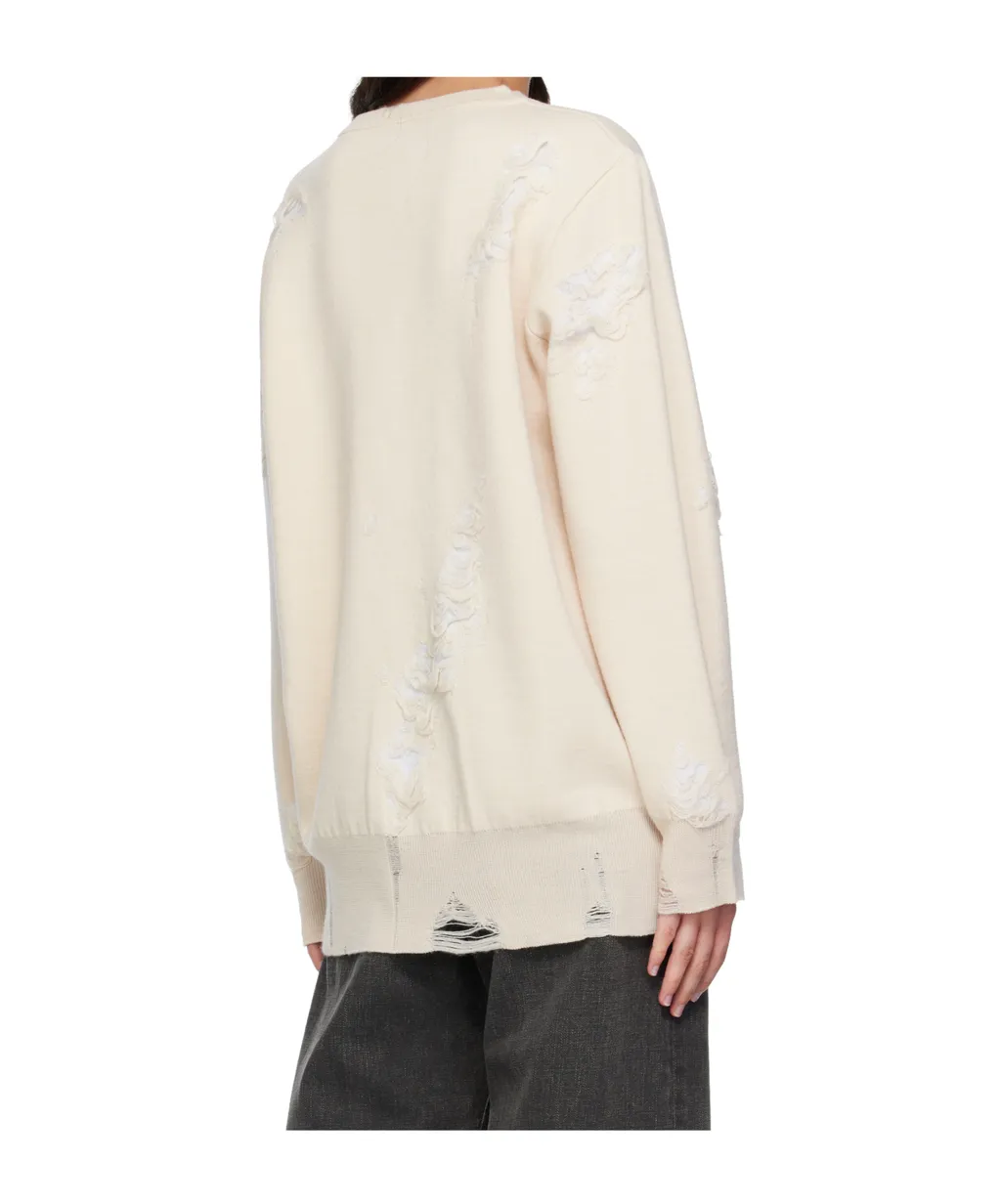 Mm6 Maison Margiela Distressed Crewneck Sweatshirt