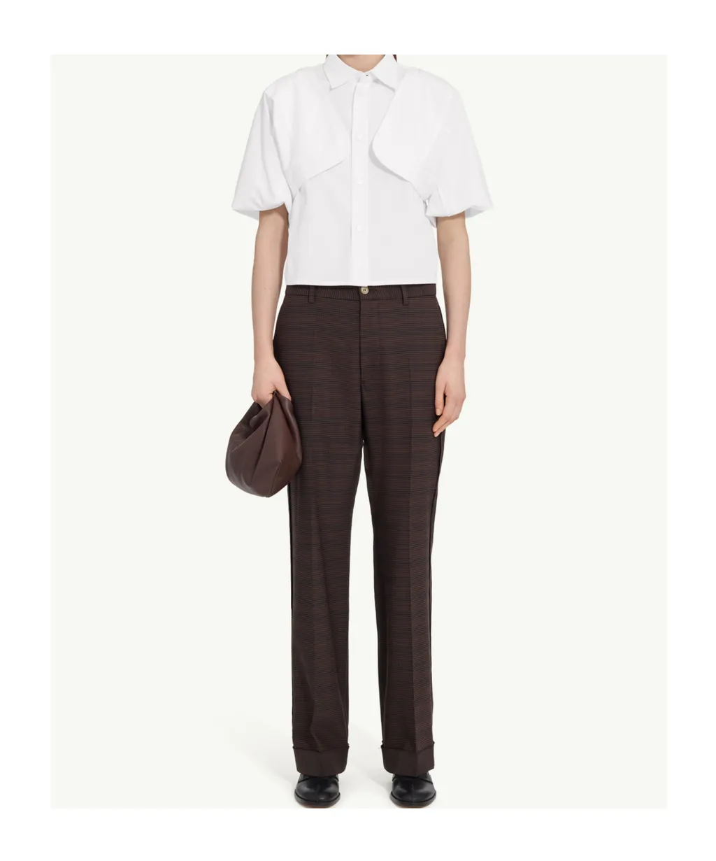 Mm6 Maison Margiela Bell-Sleeved Cropped Shirt