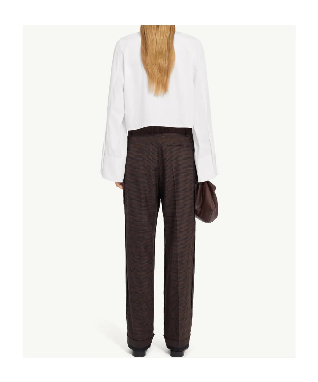 Mm6 Maison Margiela Bell-Sleeved Cropped Shirt