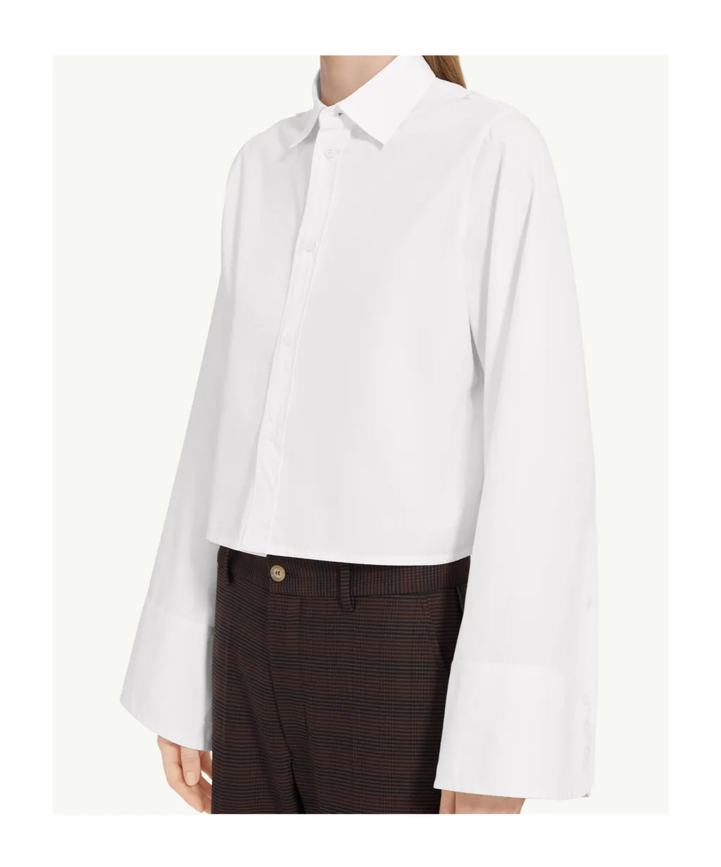 Mm6 Maison Margiela Bell-Sleeved Cropped Shirt