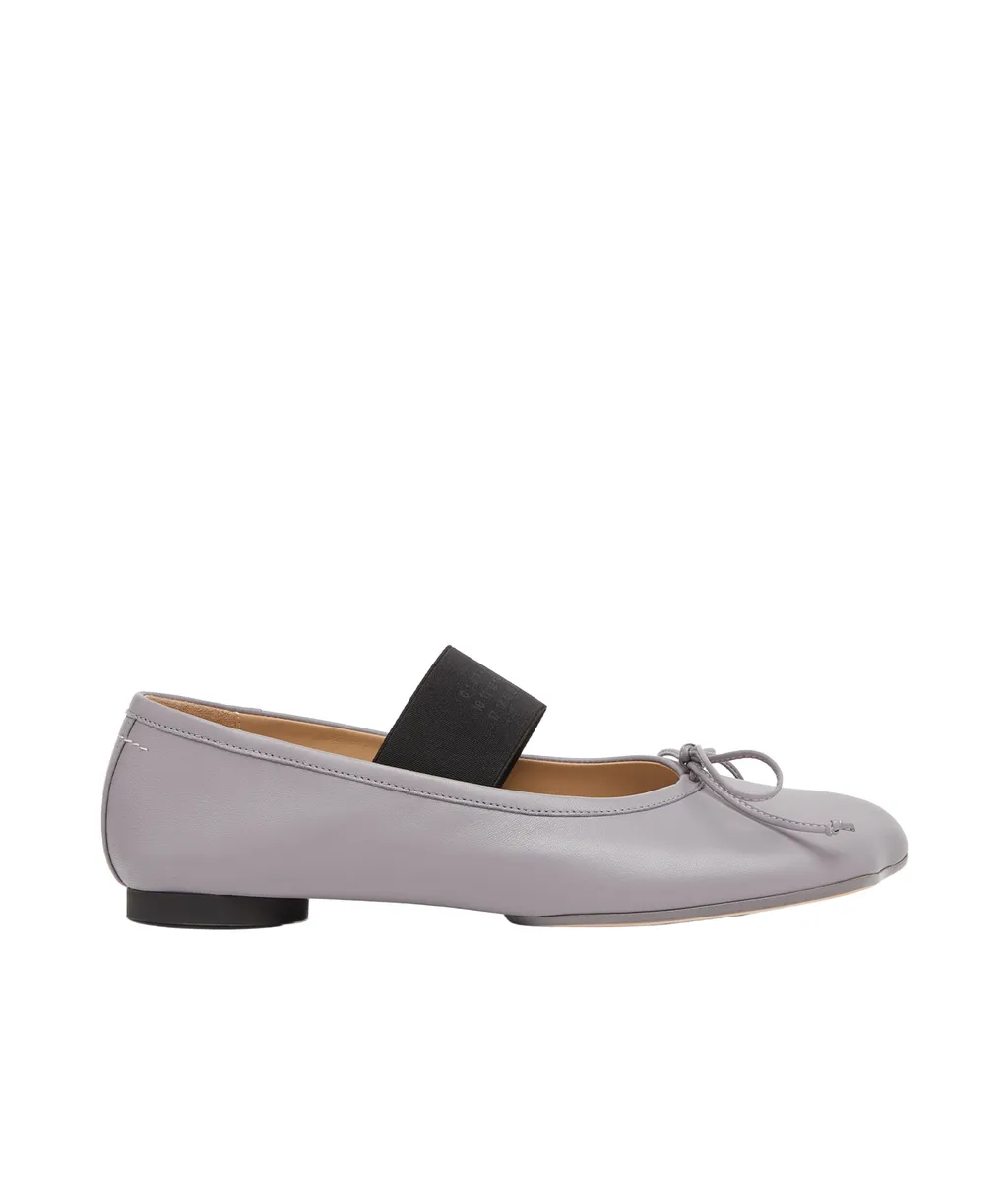 Mm6 Maison Margiela Anatomic Numbers-Motif Bow-Detailed Ballerinas