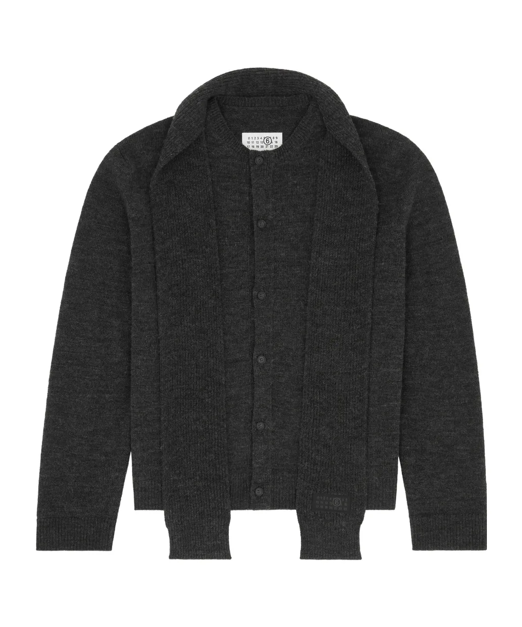 Mm6 Maison Margiela Scarf Knit Cardigan