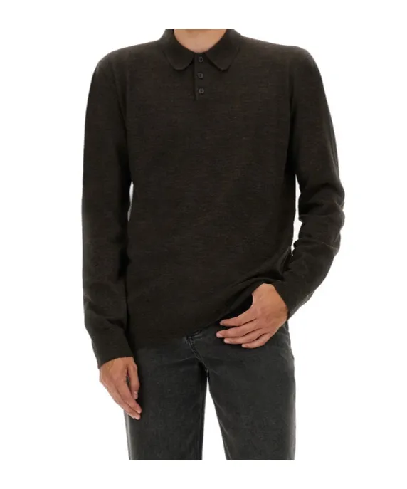 Elbow-Patch Wool Polo Shirt