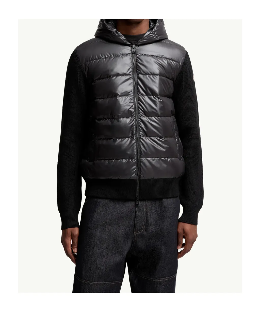 Moncler Zip-Up Padded Knitted Sweatshirt