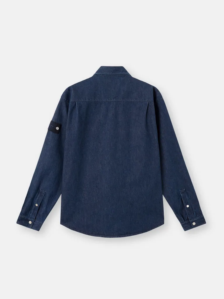 Stone Island Logo Patch Long Sleeved Shirt Jacket