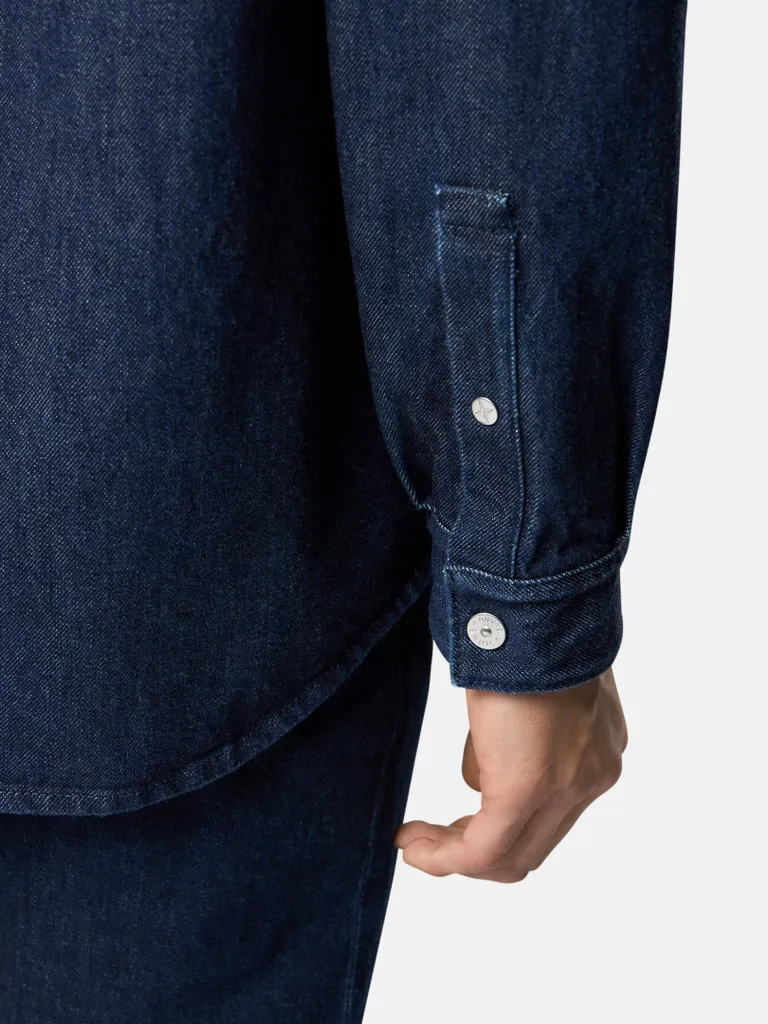 Stone Island Logo Patch Long Sleeved Shirt Jacket