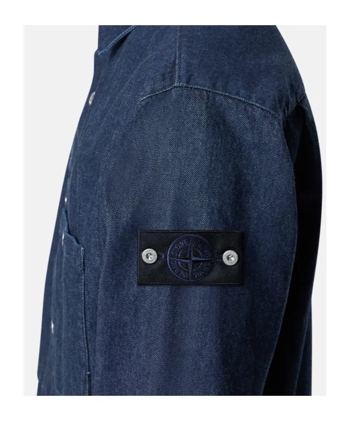 Stone Island Logo Patch Long Sleeved Shirt Jacket