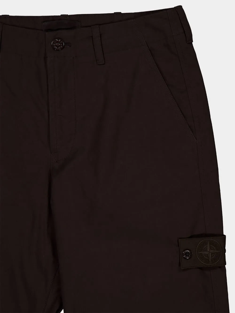 Stone Island Logo Patch Straight-Leg Trousers
