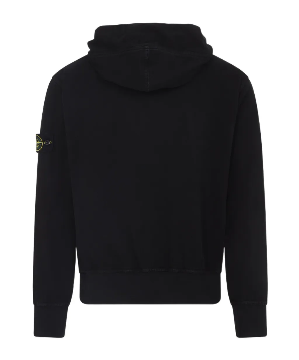 Stone Island Oversized Fit Hooded Zip-Up Sweatshirt