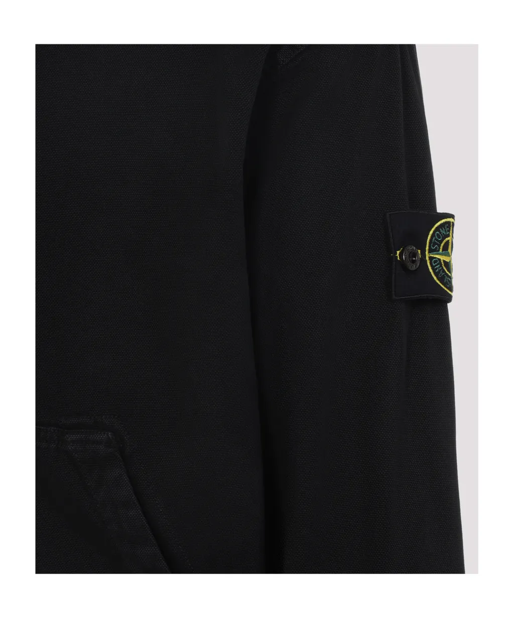 Stone Island Oversized Fit Hooded Zip-Up Sweatshirt