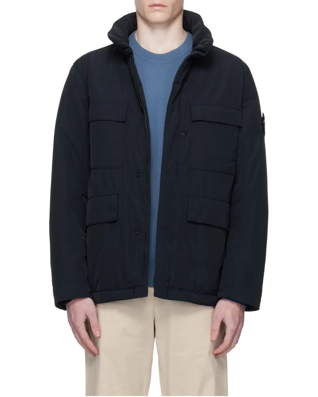 Stone Island Logo Patch Zip-Up Padded Jacket