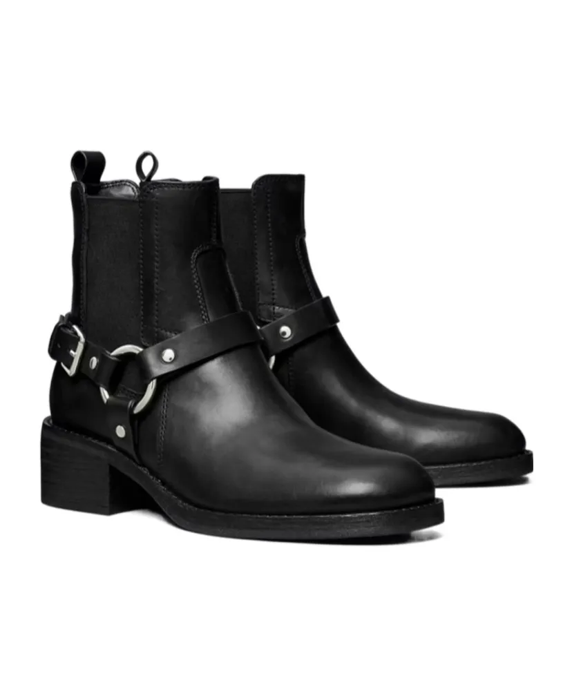 Buckle-Strap Ring Detail Boots