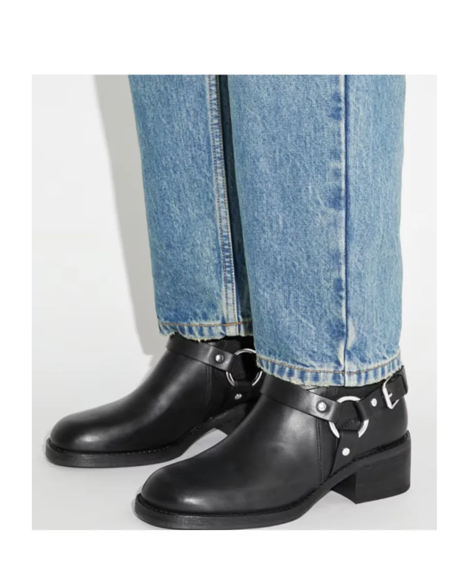 Buckle-Strap Ring Detail Boots