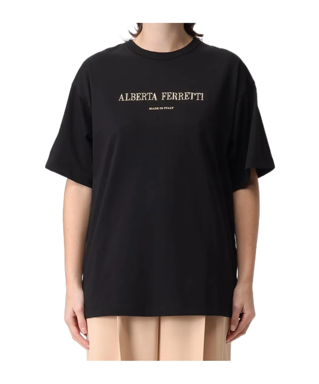 Alberta Ferretti Logo Printed Crewneck T-Shirt