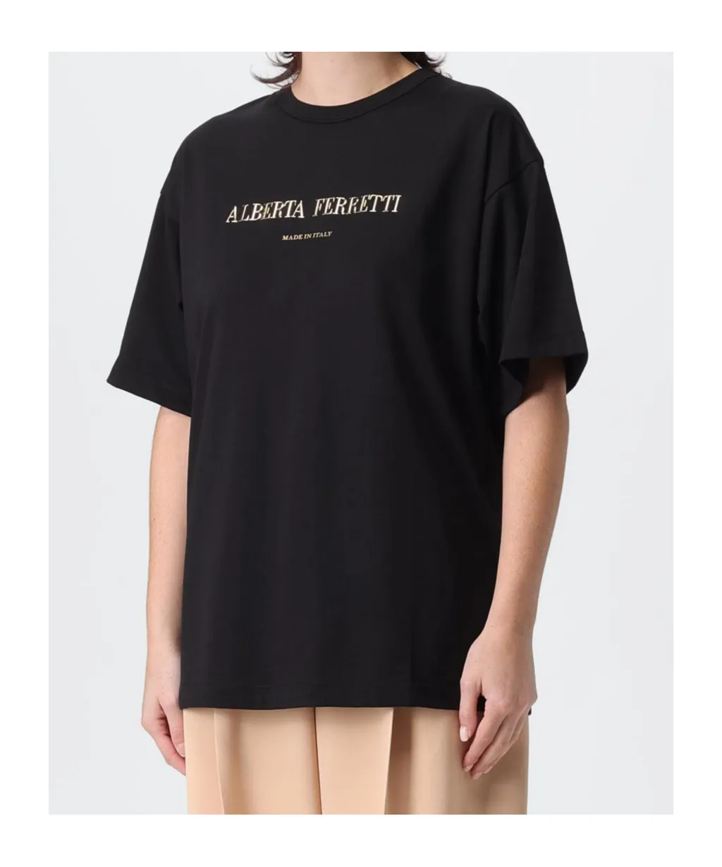 Alberta Ferretti Logo Printed Crewneck T-Shirt