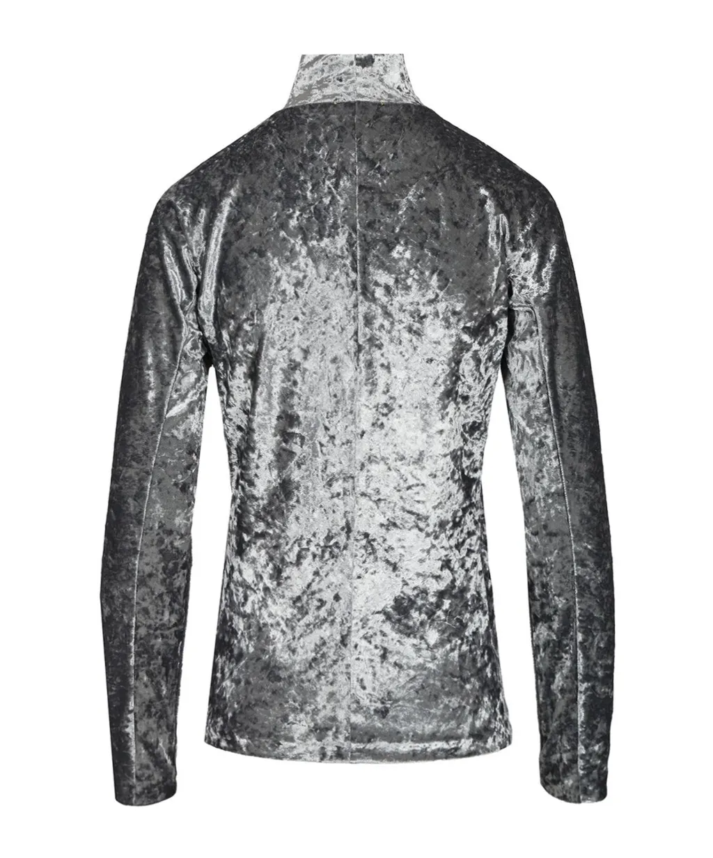 Forte Forte Iridescent Velvet High-Collar Top