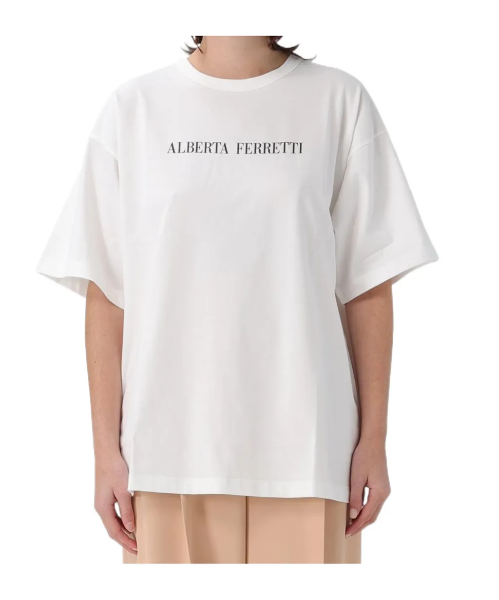 Alberta Ferretti Logo Printed Crewneck T-Shirt