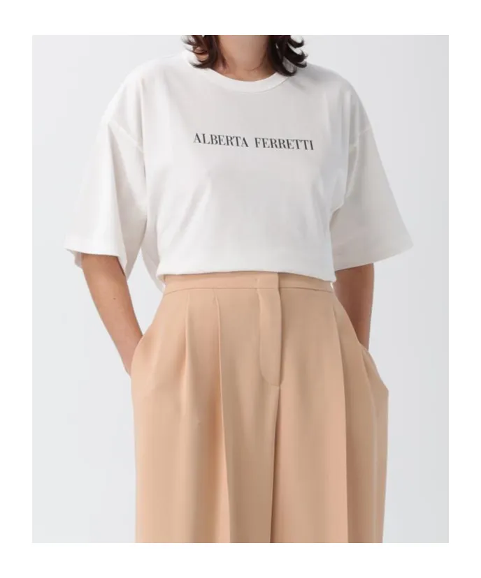 Alberta Ferretti Logo Printed Crewneck T-Shirt