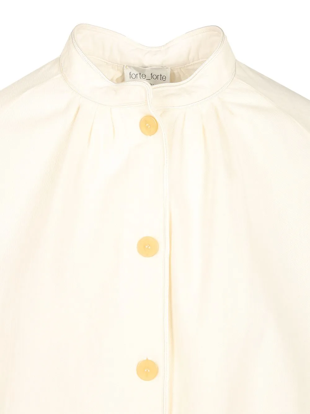 Forte Forte Mandarin Collar Puff Sleeve Top