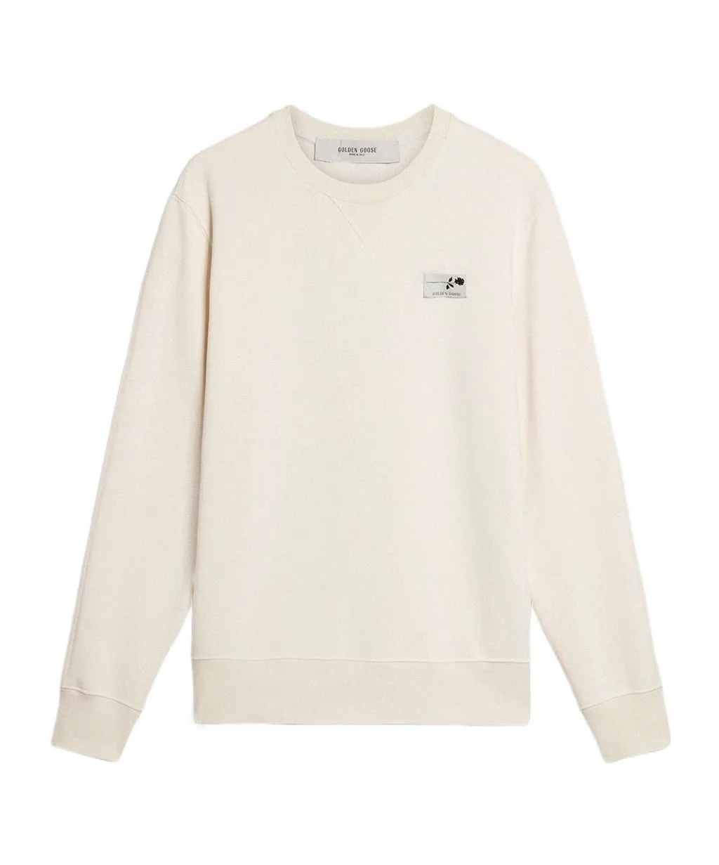 Rose-Print Crewneck Sweater