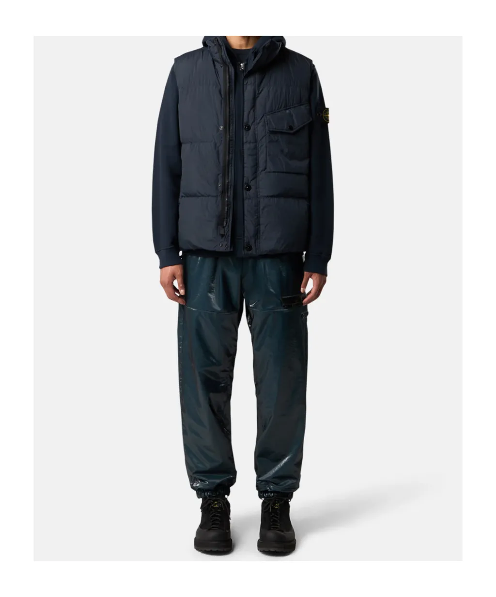 Stone Island Logo Patch High Neck Sleeveless Vest