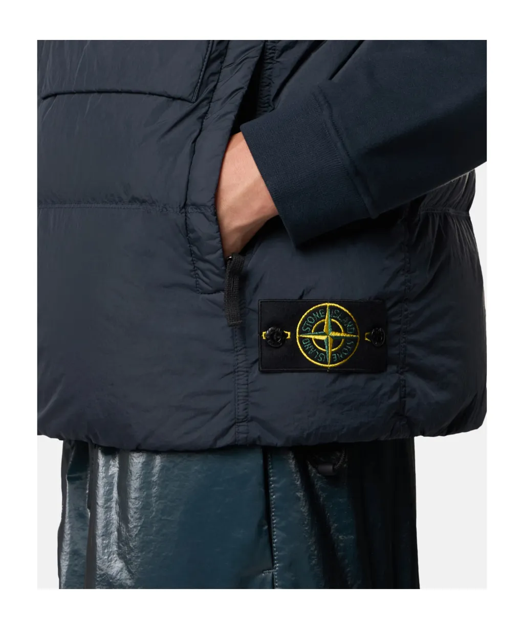 Stone Island Logo Patch High Neck Sleeveless Vest