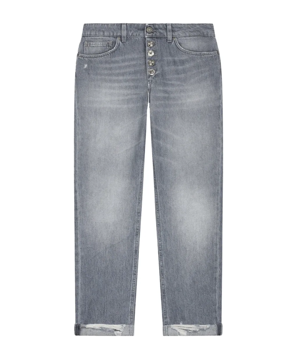 Button Distressed Trousers