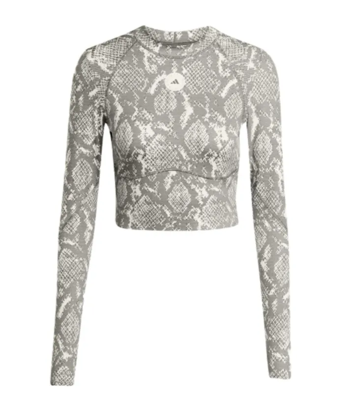 Snake-Print Long-Sleeve Top