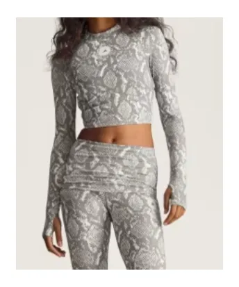 Snake-Print Long-Sleeve Top