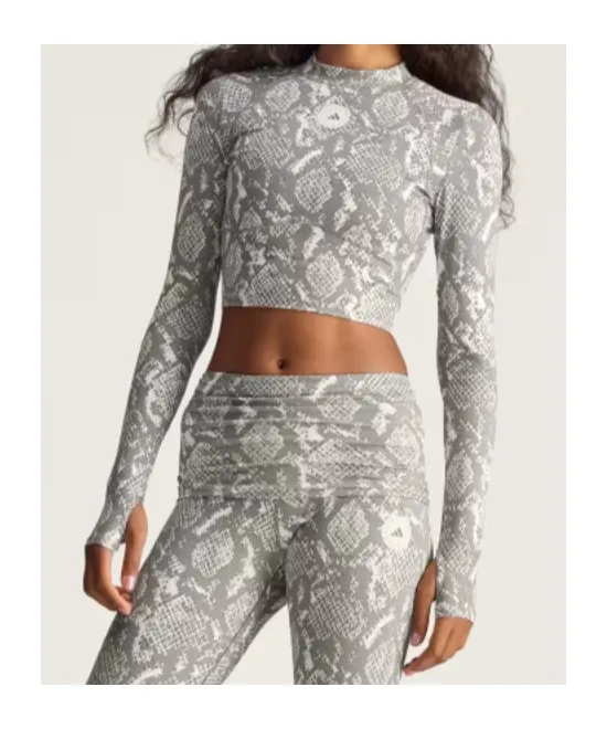 Snake-Print Long-Sleeve Top