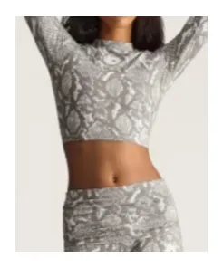 Snake-Print Long-Sleeve Top