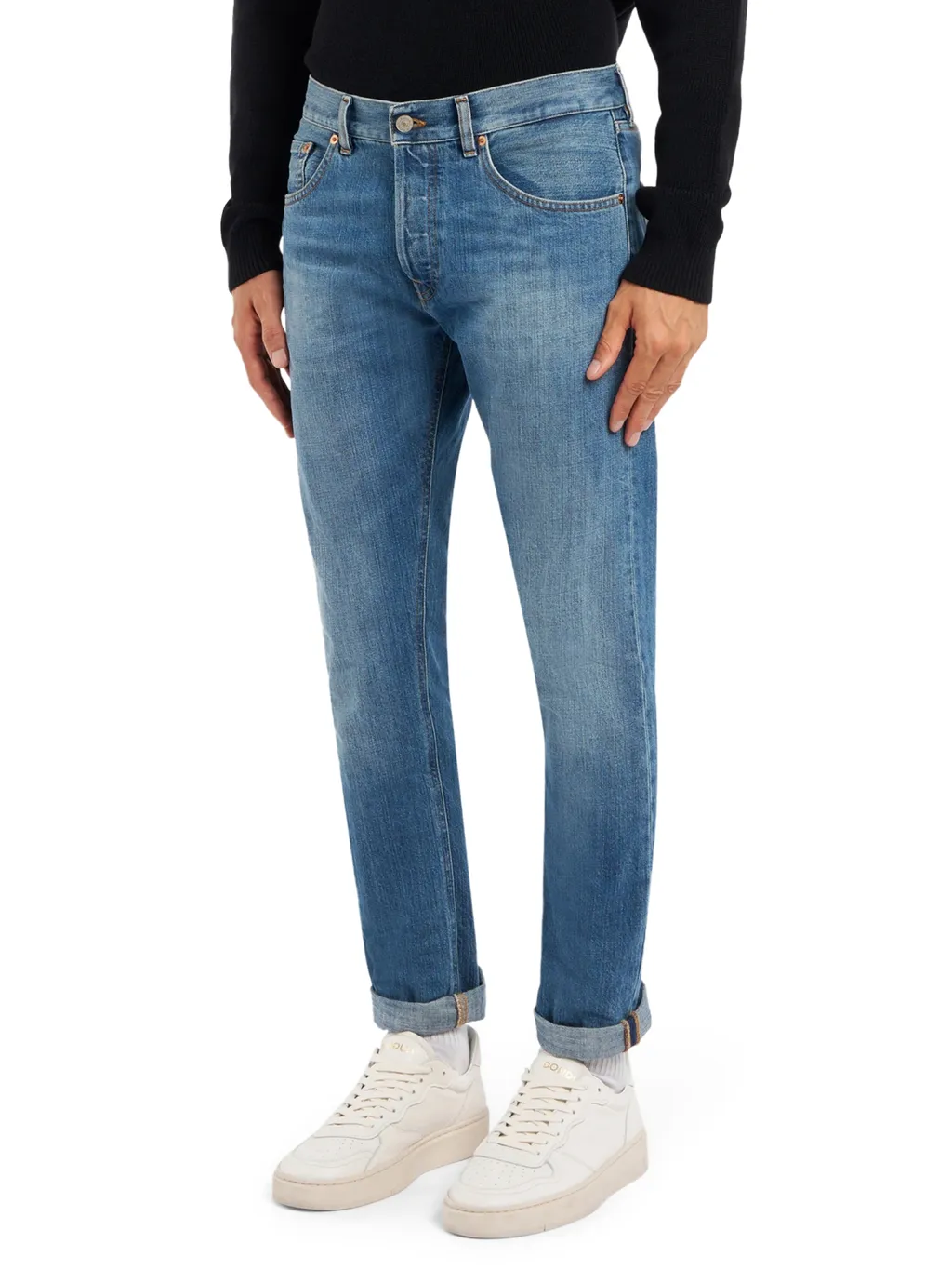 Five-Pocket Cuffed-Hem Jeans