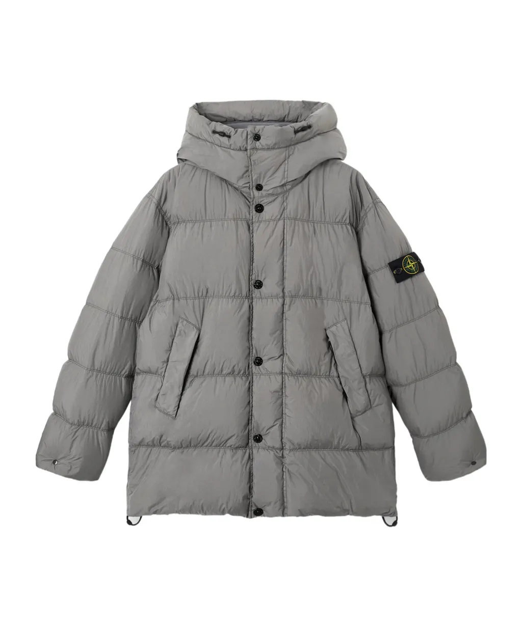 Stone Island Logo Patch Hooded Coat