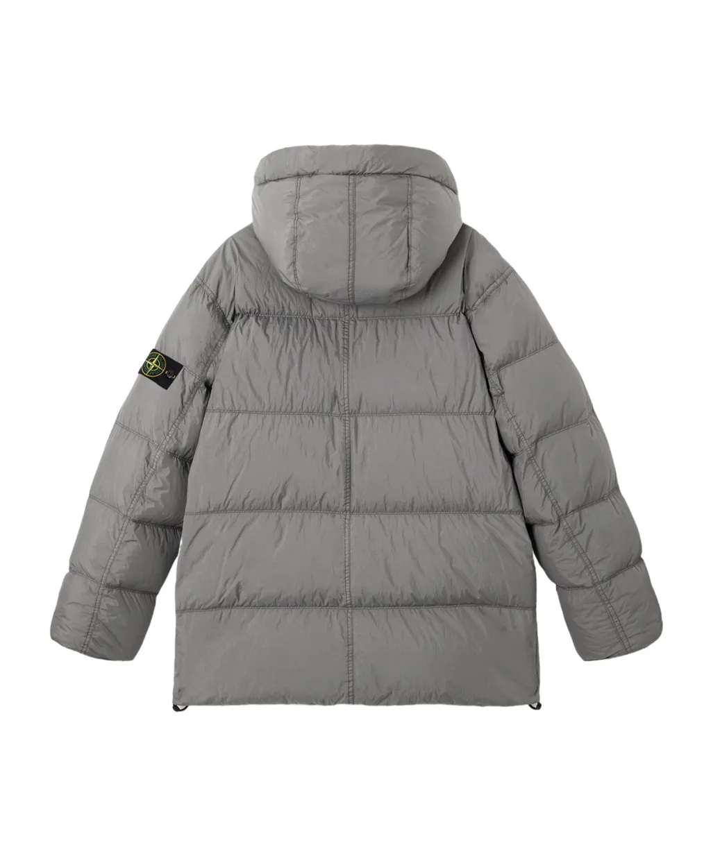Stone Island Logo Patch Hooded Coat