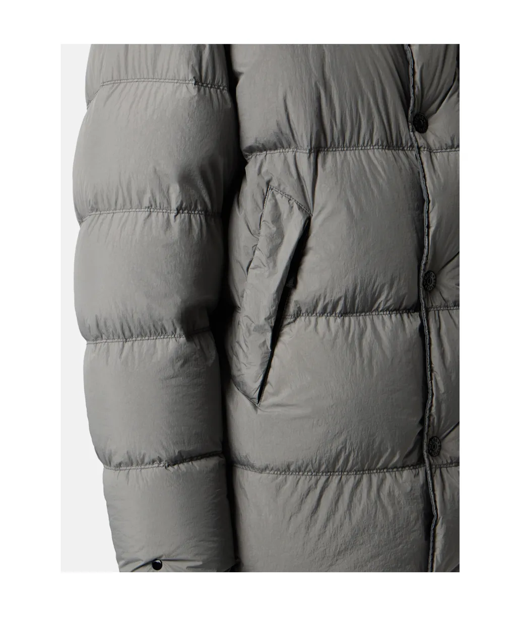 Stone Island Logo Patch Hooded Coat