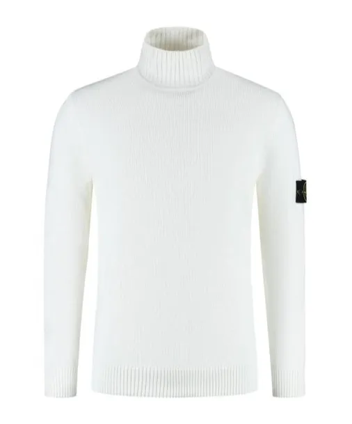 Stone Island Logo Patch Turtleneck Jumper