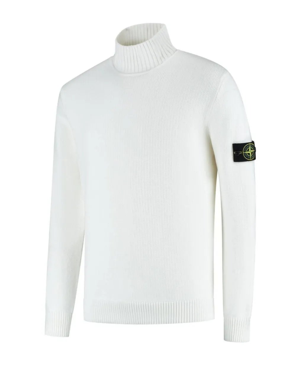 Stone Island Logo Patch Turtleneck Jumper