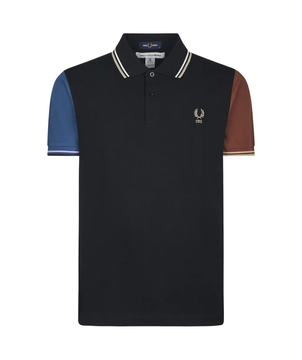 Comme Des GarÇOns Shirt Colour-Block Logo Embroidered Polo Shirt